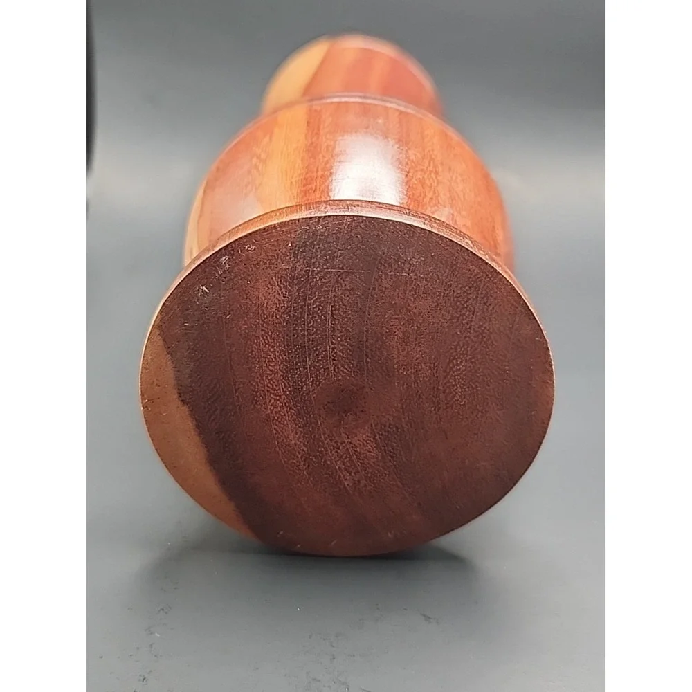 Vintage Artisan Handcrafted Hand turned‎ Two Toned Wooden Bud Vase 9